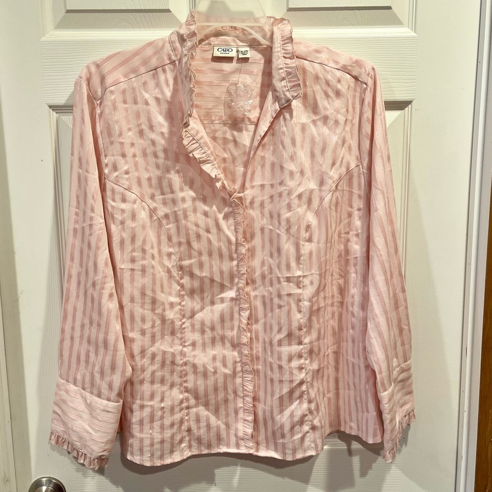Pink Stripe Button Down Top